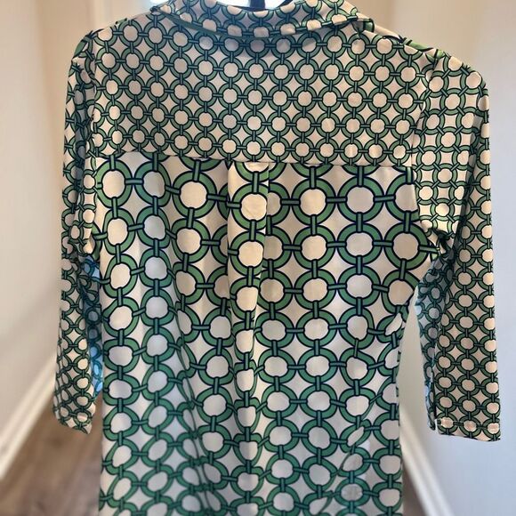 Gretchen Scott Everywhere Dress Size Small Green Blue Lifesaver Print - Picture 9 of 14
